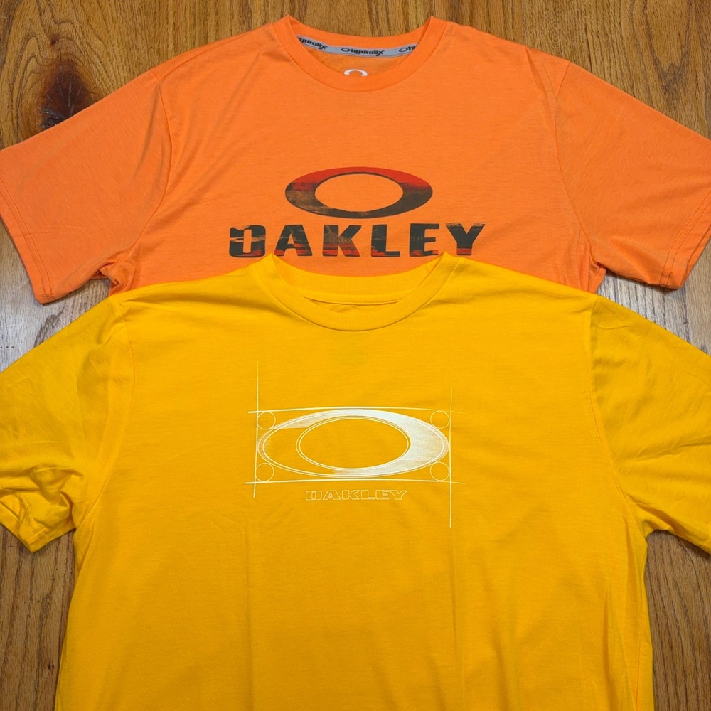 Oakley O-Hydrolix T-Shirt Bundle Men XL Orange Yellow Graphic Performance Tee